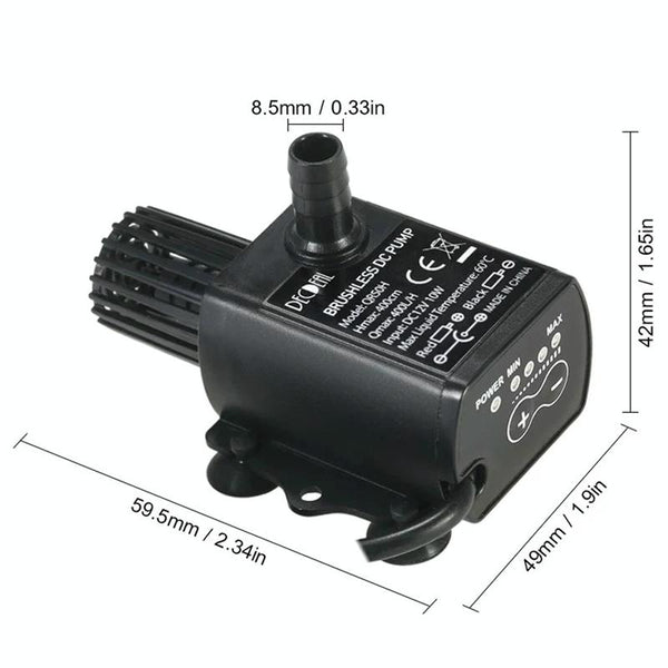DC12V Solar Micro Brushless Cold Water Circulating Fountain Water Pump, Model: QR50H