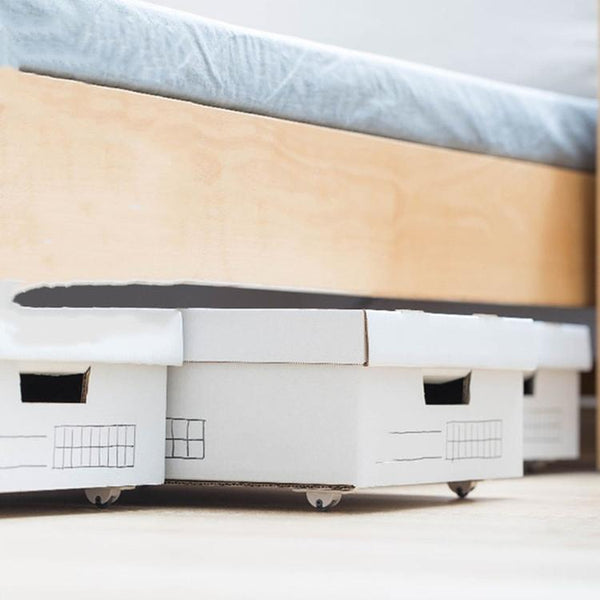 4 PCS Storage Box Pulley Storage Box Roller Trash Pulley  Adhesive Wheels(White)