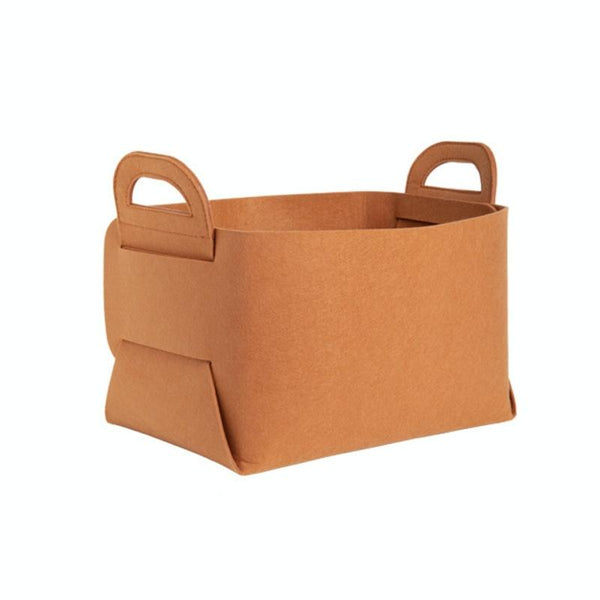 Home Clutter Felt Folding Storage Baskets, Size: Medium(Brown)