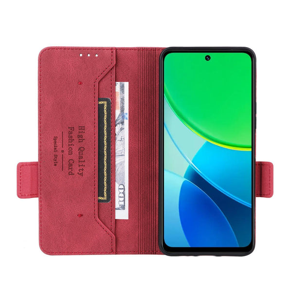 For vivo Y19s Magnetic Clasp Leather Phone Case(Red)