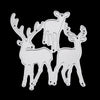 2 PCS Three Christmas Deer Carbon Steel Embossing Cutting Dies