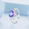 BSR345 Geometric Sterling Silver S925 Heart Guard White Gold Plated Ring(No.8)