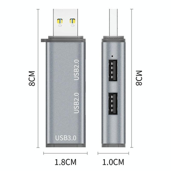ADS-302A 3 in 1 USB to USB 3.0 / 2.0 Hub Expansion Station USB Adapter(Grey)