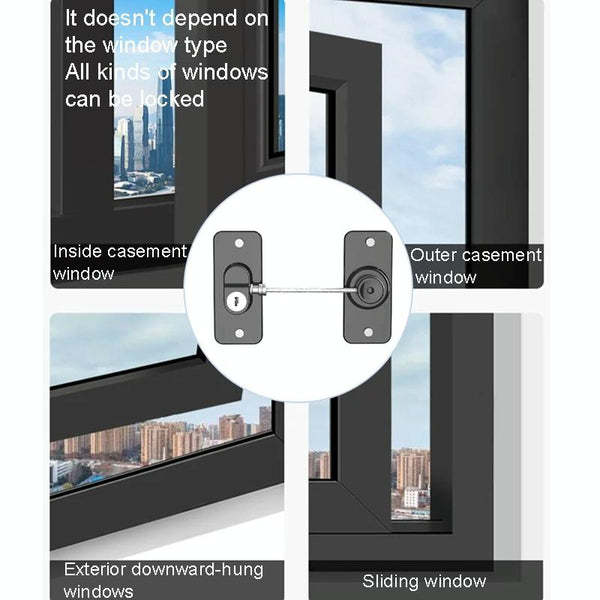 Multifunctional Children Window Safety Lock With Key Refrigerator Cabinet Lock Dual Purpose Limator(White)