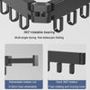 Foldable Invisible Clothes Drying Rack Hole-Free Expandable Corner Metal Convenient Drying Rod For Balcony, Specification: 3 Fold Gray
