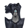 Vintage Tassel Earrings Exaggerated Turquoise Jewelry Earrings(Red)