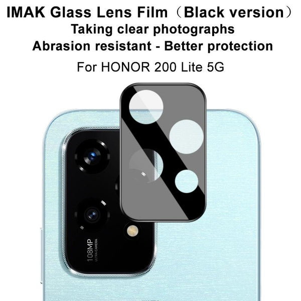 For Honor 200 Lite Global IMAK Rear Camera Lens Glass Film Black Version