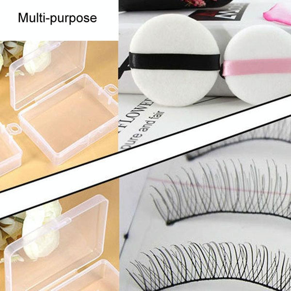 10pcs Rectangle Plastic Transparent Storage Box With Lid Dustproof Earring Ring Jewelry Storage Box, Size: 9x6.2x2.8cm
