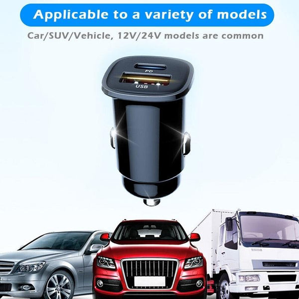 S-33 PD 30W Dual Port USB Super Fast Charge Car Charger