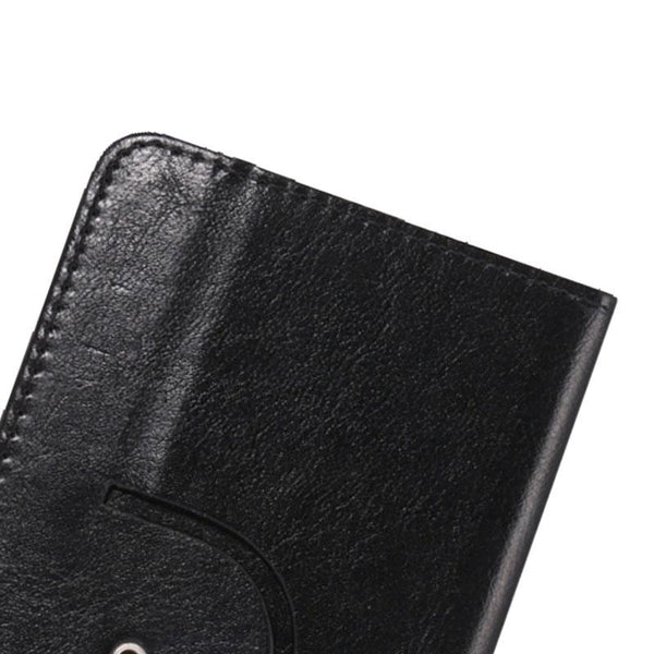 4.3-4.8 Inch Universal Crazy Horse Texture 360 Degree Rotating Carry Case with Holder & Card Slots for iPhone 6 & 6S / Galaxy S4 / S3 / i9500 / i9300(Black)