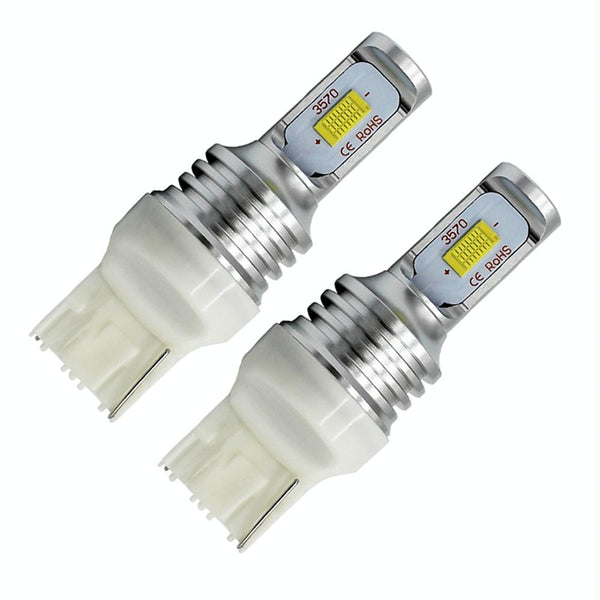2 PCS T20/7440 72W 1000LM 6000-6500K Bright White Light Car Turn Backup LED Bulbs Reversing Lights, DC 12-24V (Yellow Light)