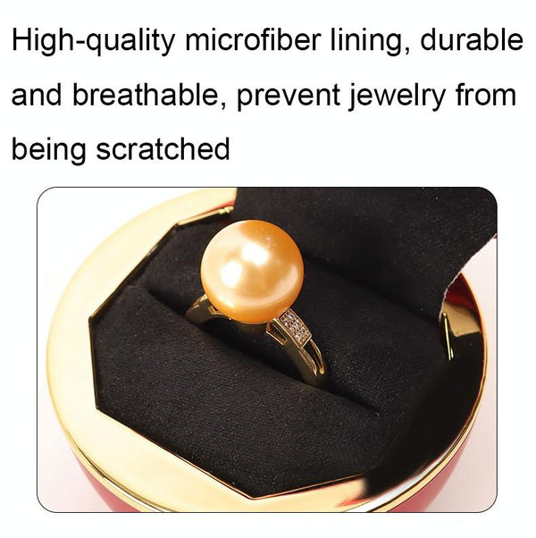 017257 Rose Shape LED Spotlight Ring Necklace Storage Box without Jewelry, Spec: Pendant(Red)