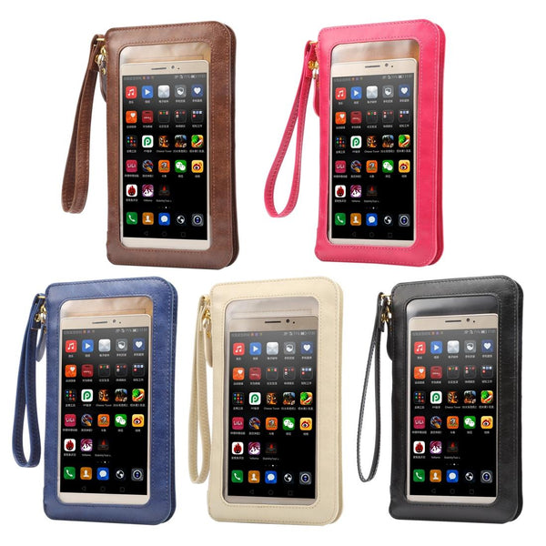 Universal Crazy Horse Texture Touch Screen Wallet Style PU Leather Shoulder Bag for Galaxy Note 8 & Mega 6.3, Huawei Mate 8 / Mate 7, etc. 6.3 inch Below(Black)