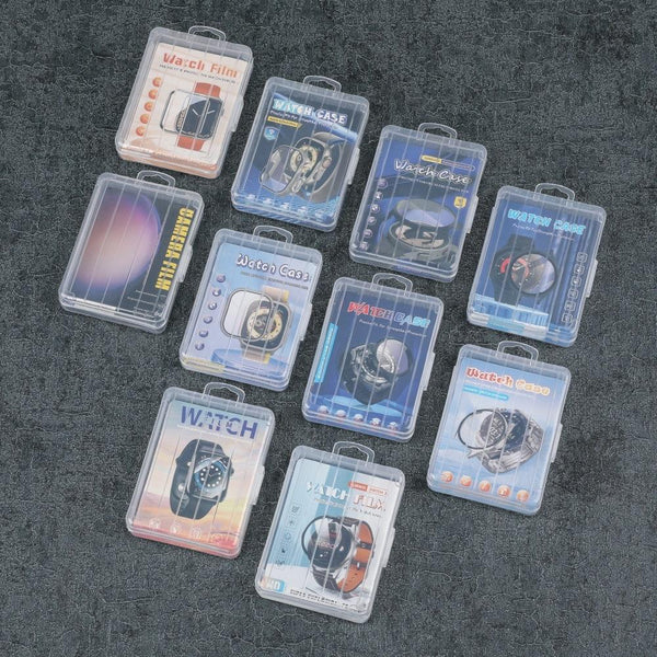 100pcs /Pack Luggage Shape Packaging Box PVC Transparent Package Box For Watch Case Lens Film, Spec: 18