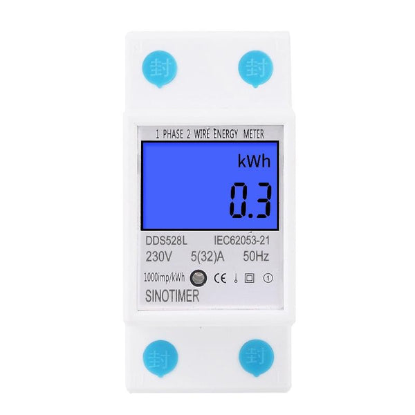 DDS528L Backlight Display Home Single-phase Rail Energy Meter 5-32A(230V 50Hz)