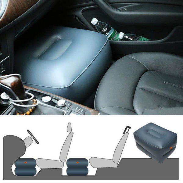 Z44Q1 2xSmall Square Stool + Car Pump Universal Car Travel Inflatable Stool