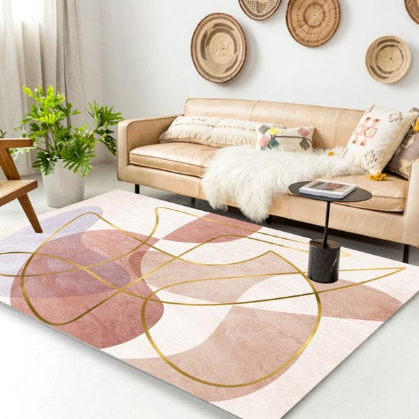 Modern Abstract Geometric Living Room Rug Coffee Table Cushion, Size: 140x200cm(02)