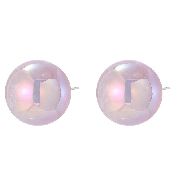 E2209-11 Purple Symphony Round Beads Stud Earrings Jewelry