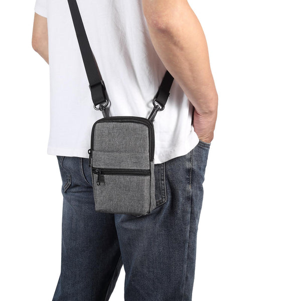 Denim Casual Waist Bag Crossbody Shoulder Bag(Dark Gray)
