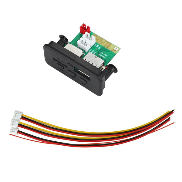 Car 12V Audio MP3 Player Decoder Board FM Radio TF Card USB AUX, with Bluetooth (Black)