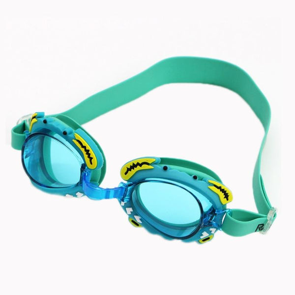 RUIHE Children Cute Cartoon Waterproof Anti-Fog Swimming Goggles(Green)