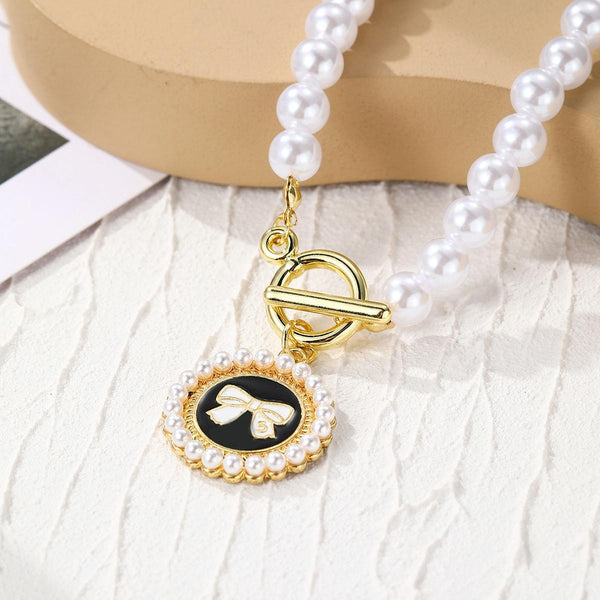 N2209-9 Bow Ladies Temperament Necklace Collarbone Chain