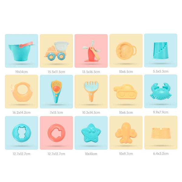 9 in 1 Outdoor Play Water Play Sand Soft Silicone Material Tool Children Play Water Toy Set