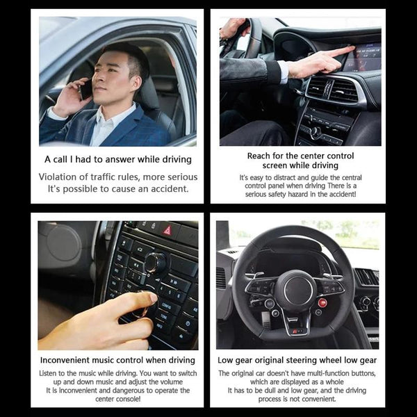 Multifunctional Car Cup Holder Wireless Knob Button Steering Wheel Button Remote Control without Light