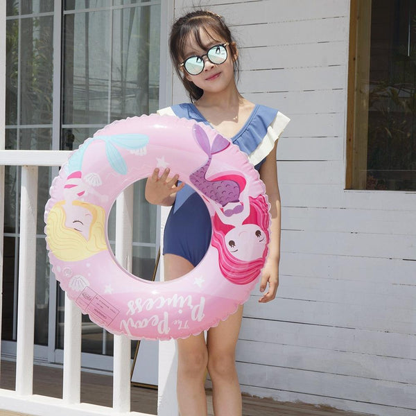 2 PCS Cartoon Mermaid Pattern Thickened PVC Children Swimming Ring, Size:70