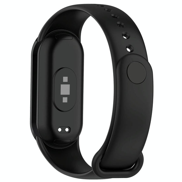 For Xiaomi Mi Band 8 Solid Color Silicone Plug Replacement Watch Band(Black)