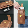 6.5-7.2 inch Universal Retro Magnetic Buckle Double Layer Phone Waist Bag(Black)