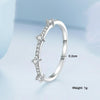 BSR302 Sterling Silver S925 White Gold Plated Geometric Claw Set Zirconia Ring(No.8)