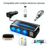 SHUNWEI SD-1939D 120W QC3.0 Car 3 in 1 Dual USB Charger Cigarette Lighter
