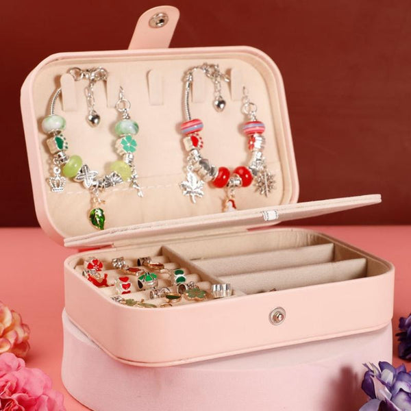132pcs/sets Pink+Color Children DIY Beaded Bracelet Double Layer Jewelry Box Set
