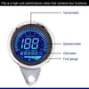 Motorcycle Multi-functional Modification Instrumentation Motorcycle Odometer Speedometer Tachometer Oil Gauge(Silver)