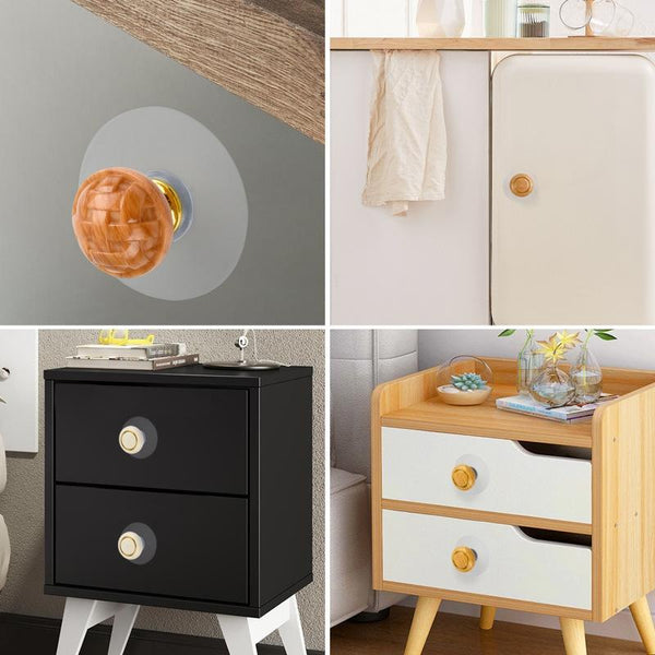 Hole-free Wardrobe Handles Drawer Glass Door Adhesive Household Round Handle, Spec: D