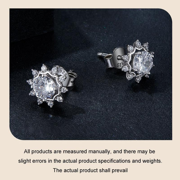 S925 Sterling Silver Plated With White Gold Shining Moissanite Earrings(MSE048)