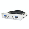 3.5-Inch  2 USB 3.0+HD AUDIO Port Desktop PC Floppy Drive Front Panel(Silver White)