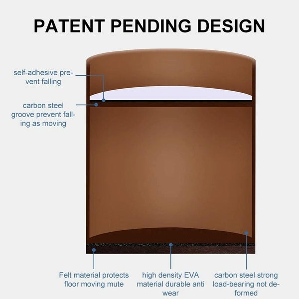 2pcs/set Furniture Carbon Steel Wraparound Heightening Foot Pad, Style: Square 6x10cm (Brown)