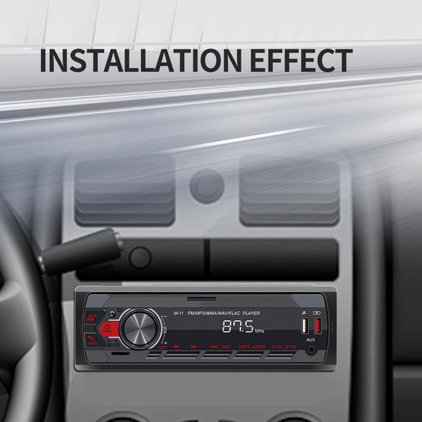 A3032 Car Bluetooth MP3 Player ISO Interface EQ Sound Effect Fast Charge Colorful Button Radio(Black)