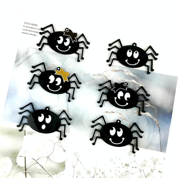DIY Halloween Spider Glass Pendant Crystal Drop Plastic Mold(White)