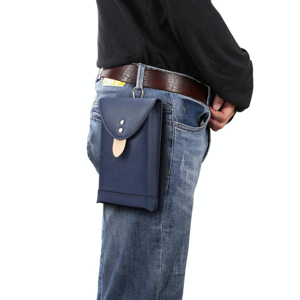For 5.7 Inch or Below Smartphones Mobile Phone Universal Fanny Pack Leisure Sports Phone Case(Blue)