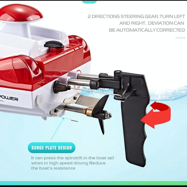 HongXunJie HJ806 2.4Ghz Water Cooling High Speed Racing Boats with Remote Controller, Auto Flip Function, 200m Control Distance(Red)