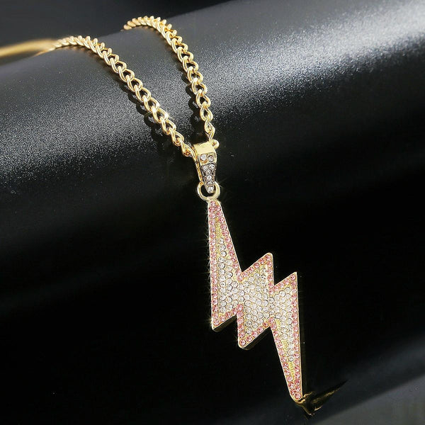 N2106-19 Lightning Exaggerated Hip Hop Style Necklace Collarbone Chains