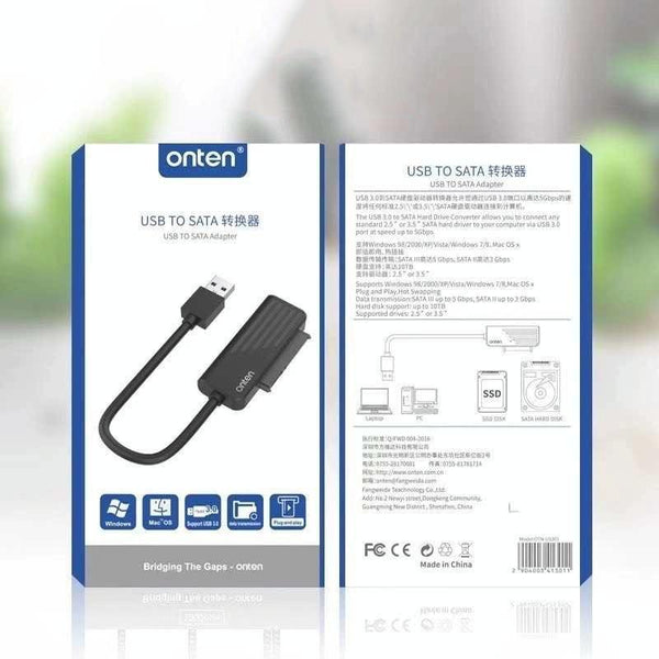Onten US301 USB 3.0 to SATA Adapter for Universal 2.5/3.5 HDD/SSD Hard Drive Disk