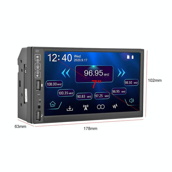 A2891 7 inch Car HD MP5 Carplay Bluetooth Music Player Reversing Image All-in-one Machine Support FM / U Disk with Remote Controler, Style:Standard + 4LEDs Light Camera