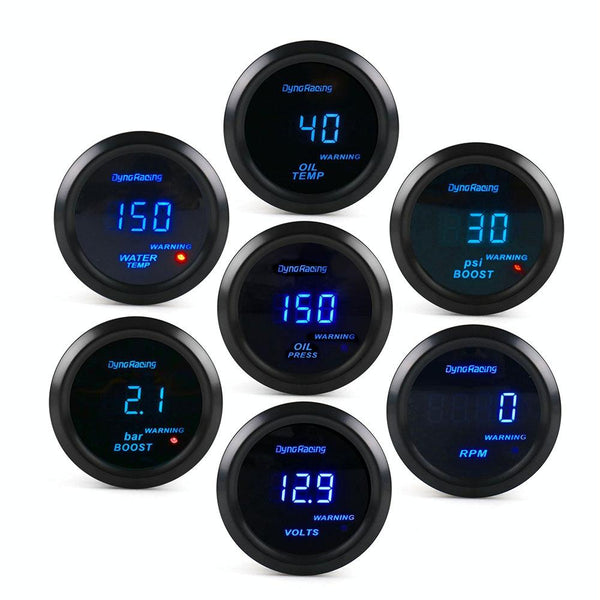 Car Modified 12V Universal 52mm Blue Light Digital Display Meter, Style:Voltmeter