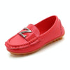 DKF-282 Lightweight Non-slip Dance Bean Shoes Children Leather Shoes, Size: 22(Red)