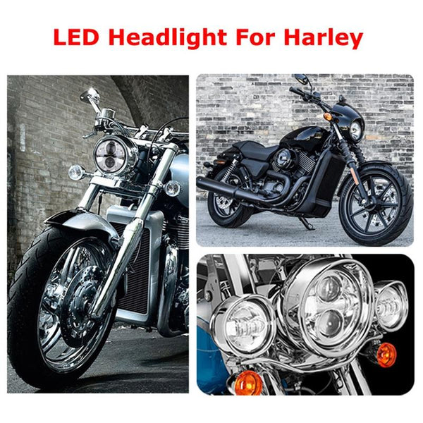 5.75 inch DC12V 6000K-6500K 40W Car LED Headlight for Harley(Silver)