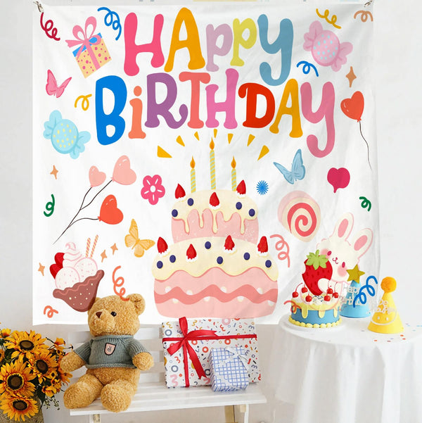 Birthday Layout Hanging Cloth Children Photo Wall Cloth, Size: 150x200cm Velvet(3)
